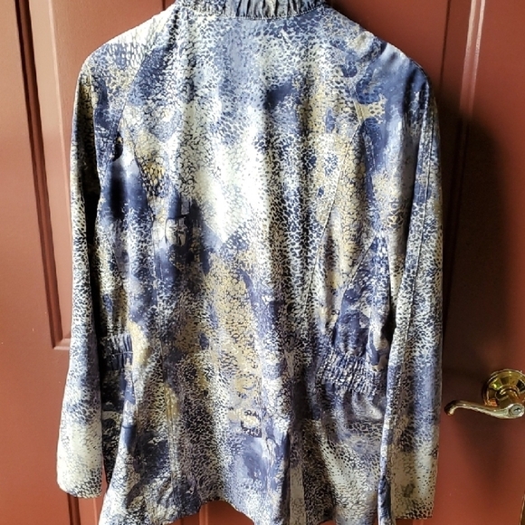 Chico's Blue Utility Jacket with Versatile Designgold Mettalic Accents - Picture 13 of 15